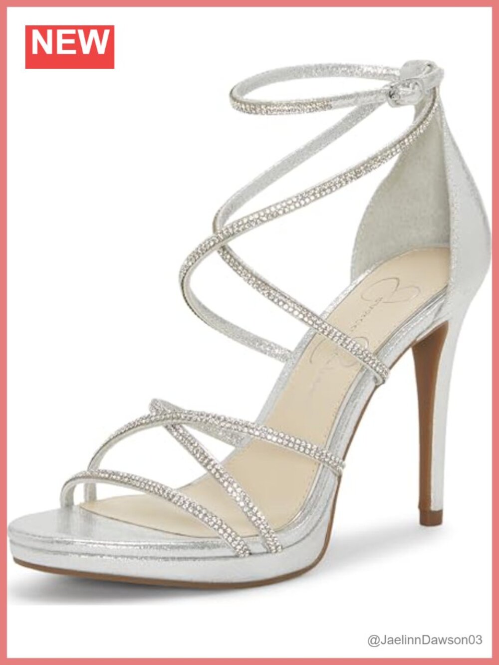 Strappy Crystal Embellished Heeled Sandals Stiletto Platform Faux Leather